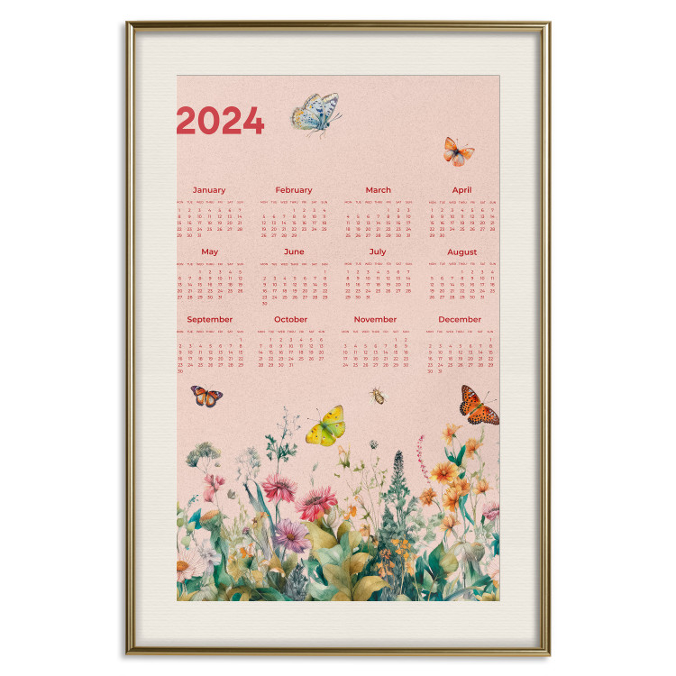 Poster Calendar 2024 - Beautiful Butterflies Flying Over a Flowery Meadow 151891 additionalImage 26