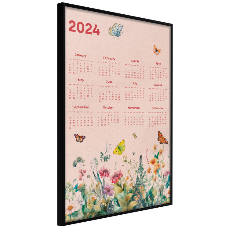Poster Calendar 2024 - Beautiful Butterflies Flying Over a Flowery Meadow 151891 additionalImage 5