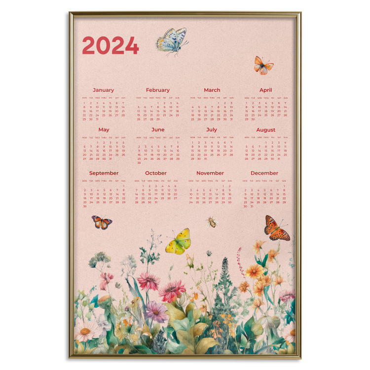 Poster Calendar 2024 - Beautiful Butterflies Flying Over a Flowery Meadow 151891 additionalImage 22
