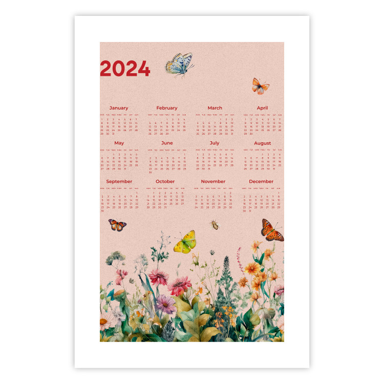 Poster Calendar 2024 - Beautiful Butterflies Flying Over a Flowery Meadow 151891 additionalImage 19