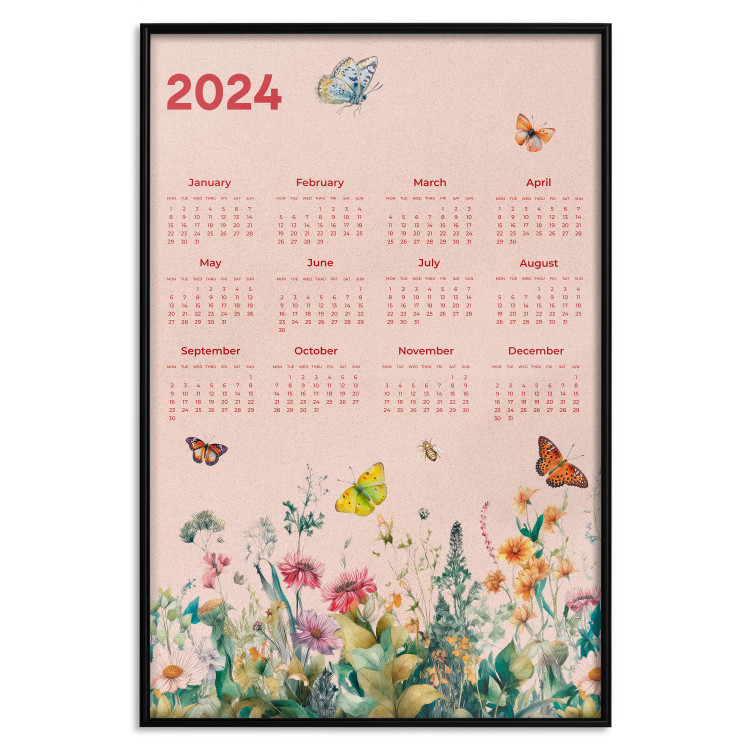 Poster Calendar 2024 - Beautiful Butterflies Flying Over a Flowery Meadow 151891 additionalImage 21