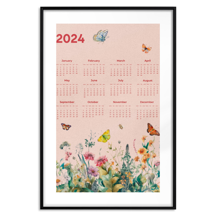Poster Calendar 2024 - Beautiful Butterflies Flying Over a Flowery Meadow 151891 additionalImage 23