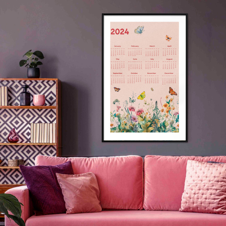 Poster Calendar 2024 - Beautiful Butterflies Flying Over a Flowery Meadow 151891 additionalImage 15