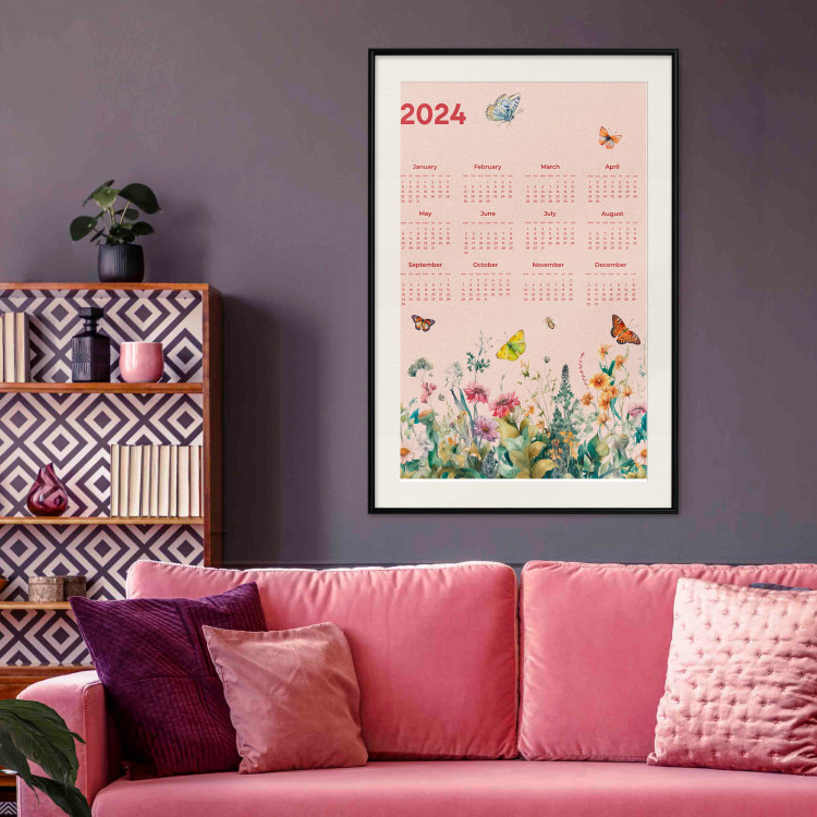 Poster Calendar 2024 - Beautiful Butterflies Flying Over a Flowery Meadow 151891 additionalImage 17