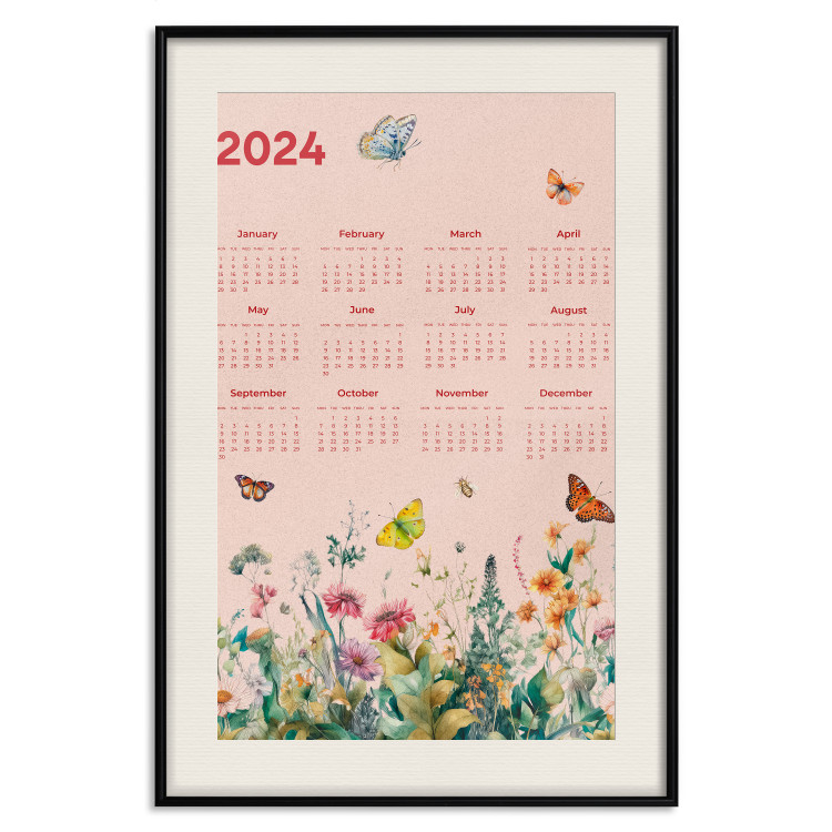 Poster Calendar 2024 - Beautiful Butterflies Flying Over a Flowery Meadow 151891 additionalImage 25