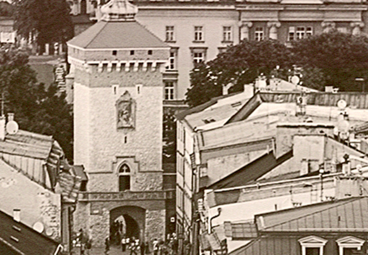 Wandbild Straße Floriańska - das berühmte Symbol der Stadt Krakau in Sepia 118102 additionalImage 4