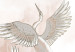 Vlies Fototapete Tanzende Reiher - eine Zeichnung von Vögeln in dynamischen Posen auf einem abstrakten Hintergrund in Puderrosa 138402 additionalThumb 3
