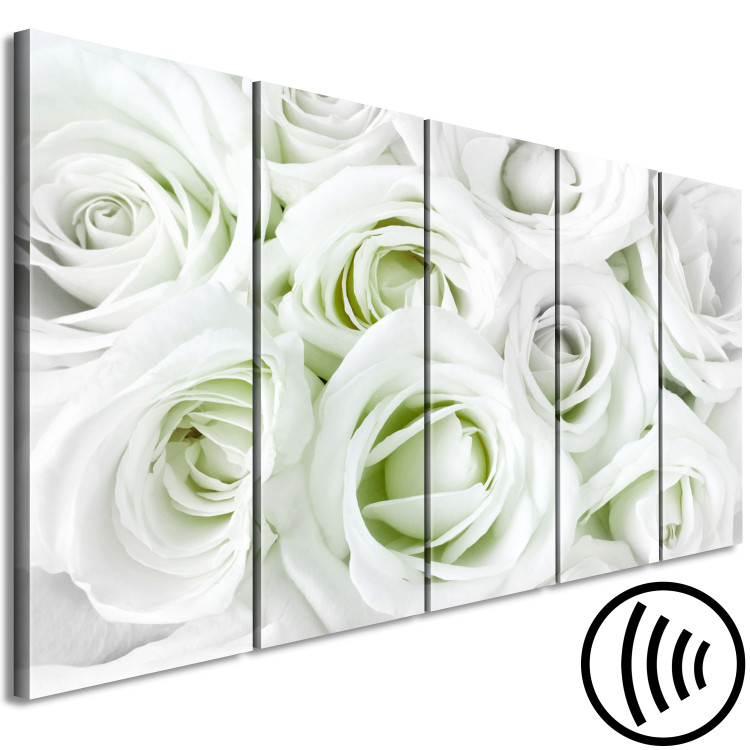 Wandbild Weiße Rosenknospen - Komposition mit Blumen und grünen Akzenten 123212 additionalImage 6