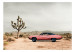 Vlies Fototapete Rosa, amerikanischer Klassiker - Foto-Wüste mit Auto und Bergen 136322 additionalThumb 1