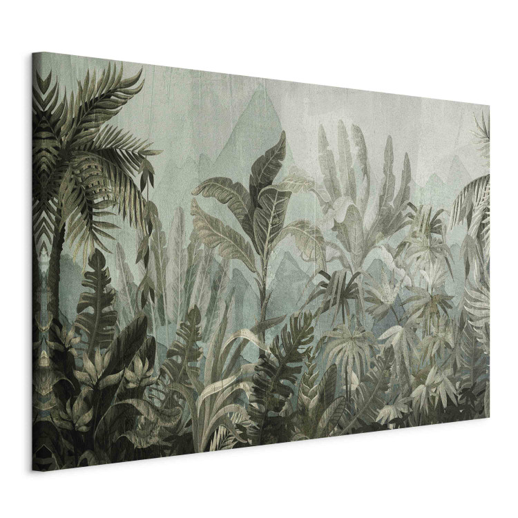 Wandbild Mountain jungle - dark green composition with leaves and trees 151222 additionalImage 2