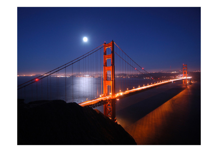 Fototapete Architektur von San Francisco - Golden Gate Bridge bei Nacht mit Mond 97222 additionalImage 1