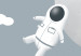 Fototapete Astronaut in Space - Rocket and Planets in the Gray-Blue Sky 148442 additionalThumb 3