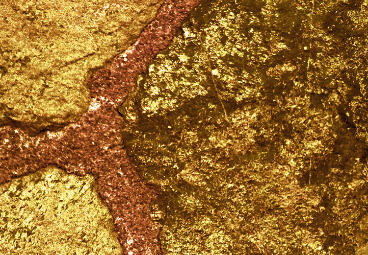 Vlies Fototapete Goldene Elemente - Hintergrund mit unregelmäßiger Textur von Steinen 94242 additionalImage 3