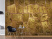 Vlies Fototapete Goldene Elemente - Hintergrund mit unregelmäßiger Textur von Steinen 94242