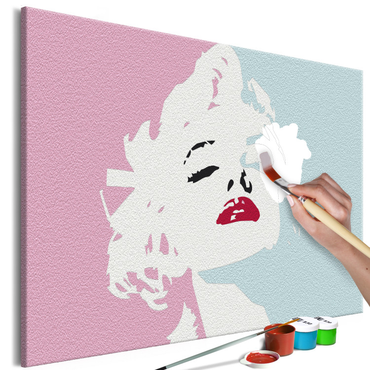 Wandbild zum Malen nach Zahlen Marilyn in Pink 135152 additionalImage 3