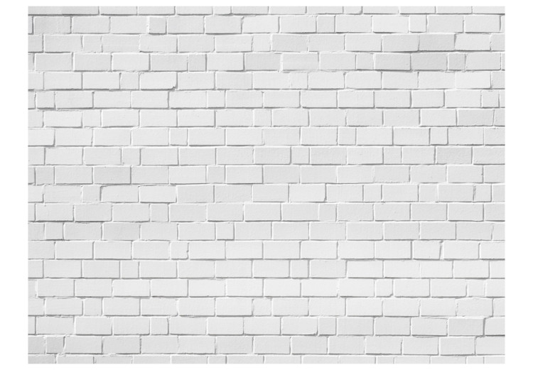 Vlies Fototapete Weiße 3D-Steinwand - Hintergrund mit Textur aus weißem Ziegelstein 60952 additionalImage 1