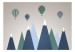 Fototapete Kinderlandschaft - Grafik mit Ballons über blau-grünen Bergen 144962 additionalThumb 1