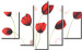 Leinwandbild Tulpen (5-tlg.) - Blumen auf weißem Hintergrund in sanften Farben 48662