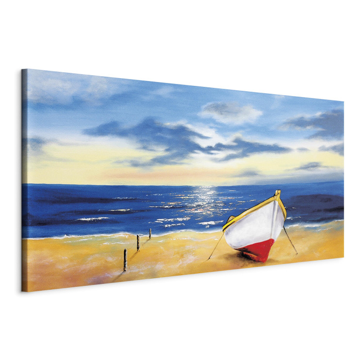 - auf Bilder - Landschaften Strand Leinwand Wandbilder Boot - am Meer
