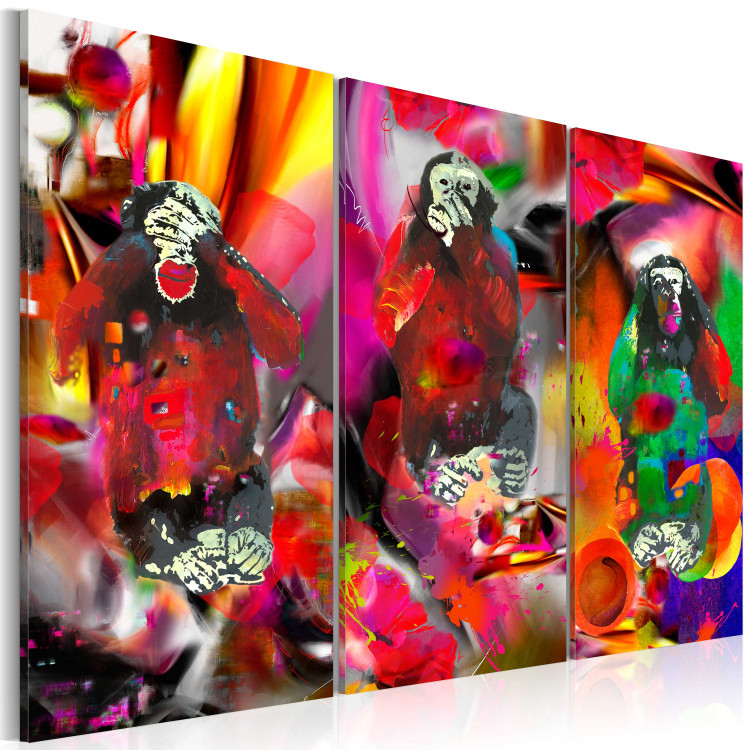 Wandbild Crazy Monkeys - triptych 88972 additionalImage 2
