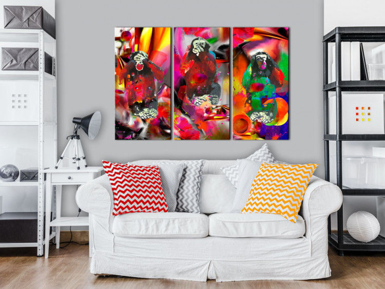 Wandbild Crazy Monkeys - triptych 88972 additionalImage 3