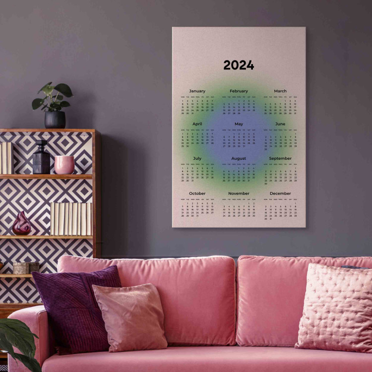 Wandbild Calendar 2024 - Months on the Background of a Circular Gradient 151882 additionalImage 3