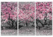 Leinwandbild Blühende Magnolie - Triptychon mit Magnolienbäumen und rosa Blumen 128792