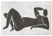 Wandbild Liegende Frau - schwarz-weiße Grafik im Scandi-Boho-Stil 134192