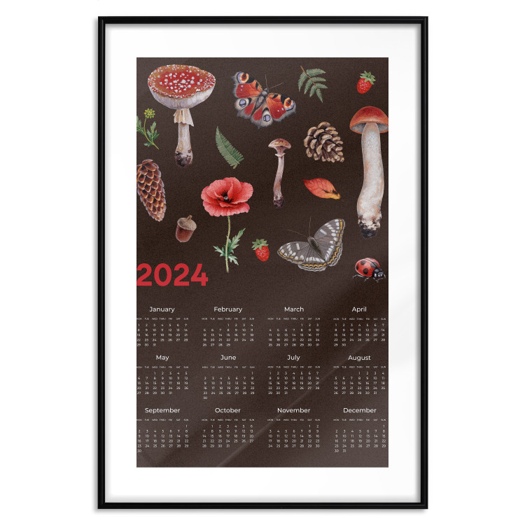 Poster Calendar 2024 - Autumn Forest Composition on a Brown Background 151892 additionalImage 24