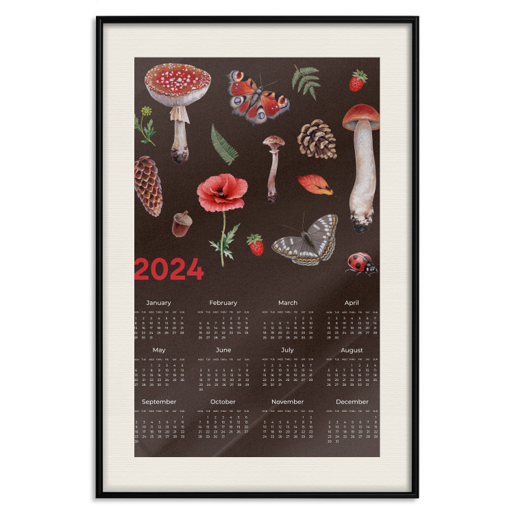 Poster Calendar 2024 - Autumn Forest Composition on a Brown Background 151892 additionalImage 26