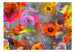 Fototapete Natur im Aquarellstil - bunte Mohnblumen auf grauem Hintergrund 64403 additionalThumb 1