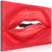 Bild auf Leinwand Weibliche Lippen - halboffene Lippen auf einem hellroten Hintergrund 134613 additionalThumb 2