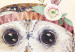 Bild auf Leinwand Eule mit einem Stirnband - bunte Abbildung, wie aus einem Märchen 135713 additionalThumb 5