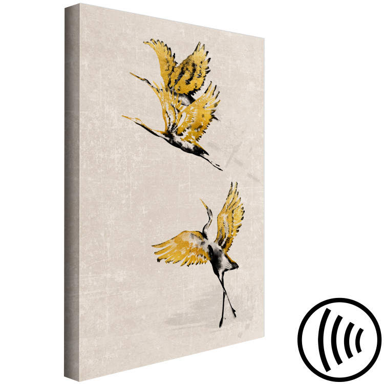 Wandbild Goldene Kraniche - Komposition im japanischen Stil in Beige 136523 additionalImage 6