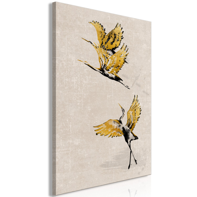 Wandbild Goldene Kraniche - Komposition im japanischen Stil in Beige 136523 additionalImage 2