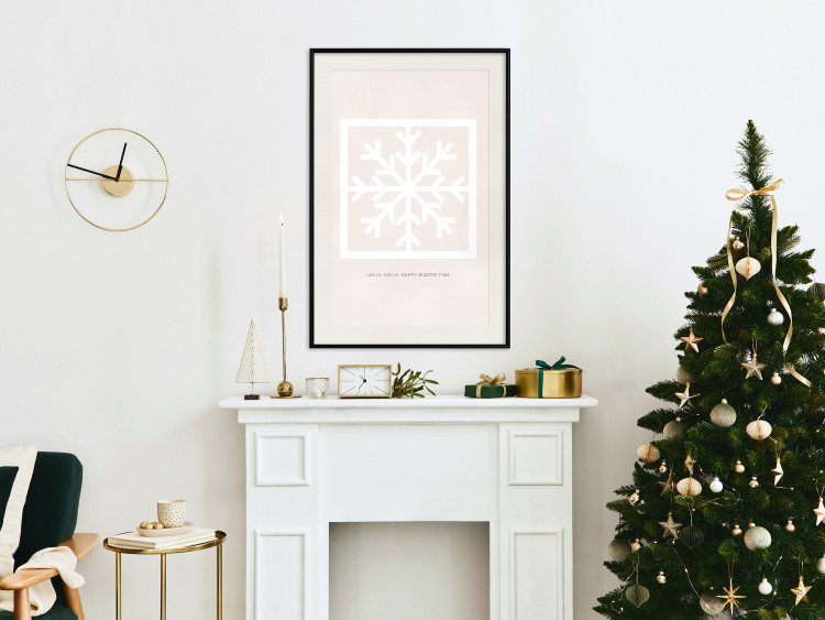 Poster Happy Time - Snowflake and White Christmas Greetings 148023 additionalImage 18
