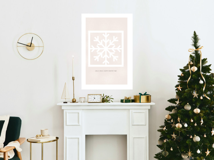 Poster Happy Time - Snowflake and White Christmas Greetings 148023 additionalImage 7
