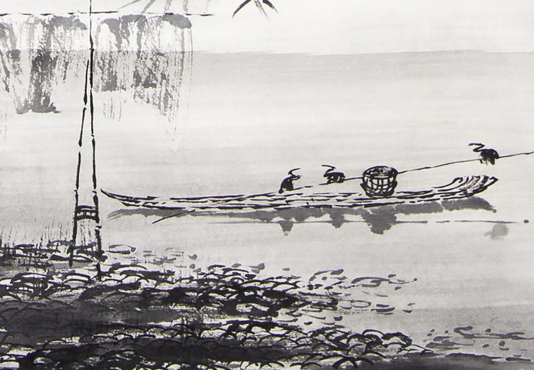Leinwandbild Chinese Painting - Traditional Landscape Painted With Black Ink 149823 additionalImage 4