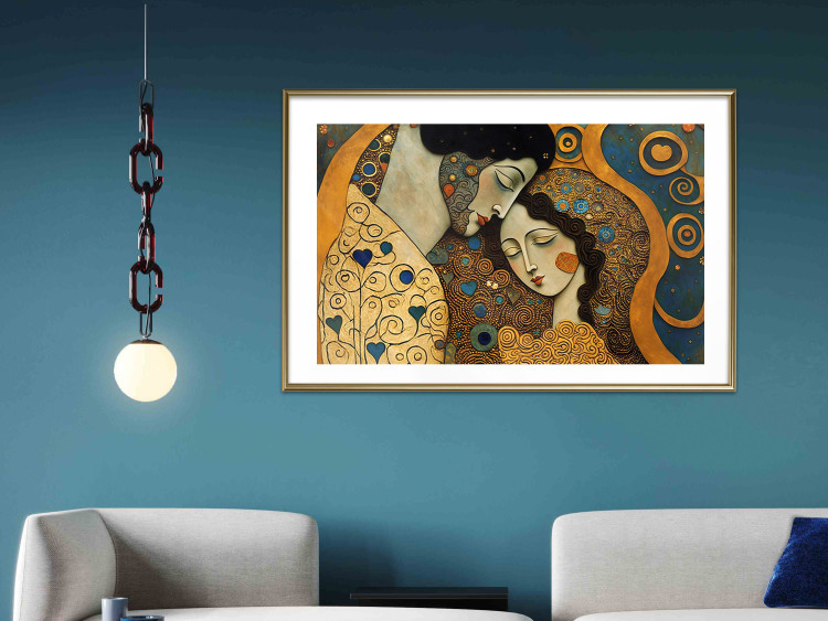 Poster Couple in Embrace - A Mosaic Portrait Inspired by the Style of Gustav Klimt 151123 additionalImage 14
