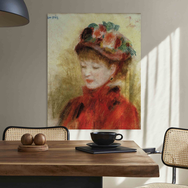 Kunstdruck Jeune femme au chapeau aux fleurs 157033 additionalImage 3