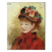 Kunstdruck Jeune femme au chapeau aux fleurs 157033