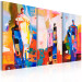 Leinwandbild Pastellfiguren (3-teilig) - Bunte Abstraktion mit Silhouetten 47143 additionalThumb 2