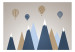 Vlies Fototapete Kinderlandschaft - Grafik mit Ballons über blau-beigen Bergen 144963 additionalThumb 1