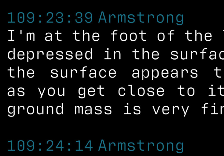 Bild auf Leinwand Dialog während der Mondlandung - Text auf schwarzem Hintergrund 123173 additionalImage 4