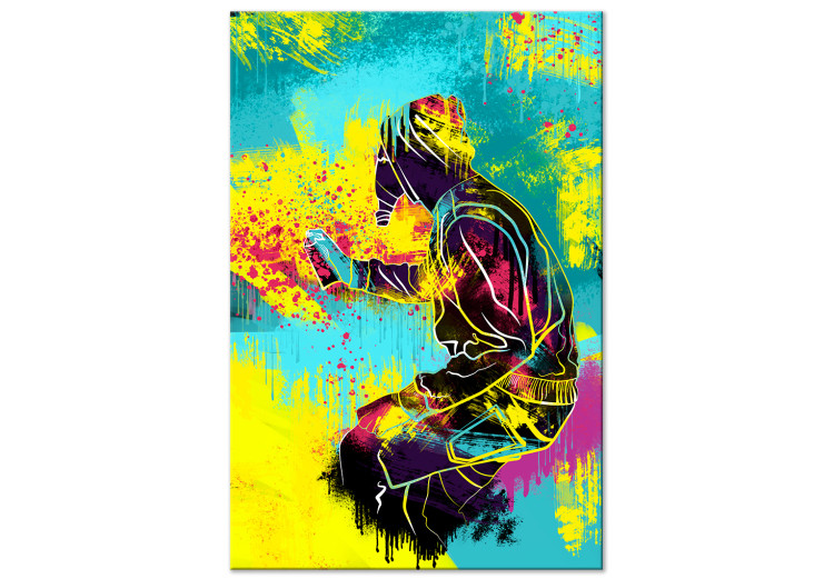 Wandbild Straßenkunst - Jugendliche, bunte Grafik mit einer menschlichen Figur 132173
