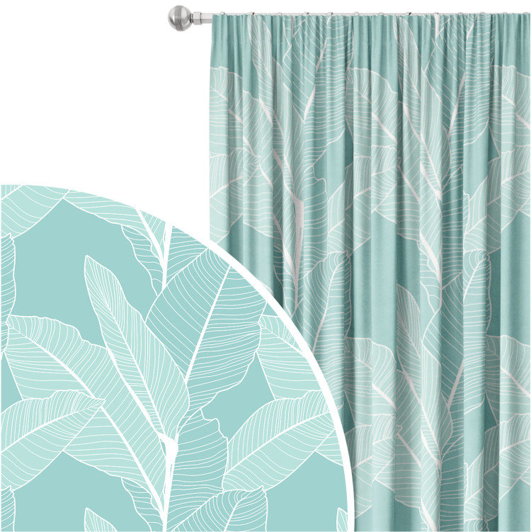 Fenstervorhang Ficus refreshment - a botanical glamour composition with white pattern 147673