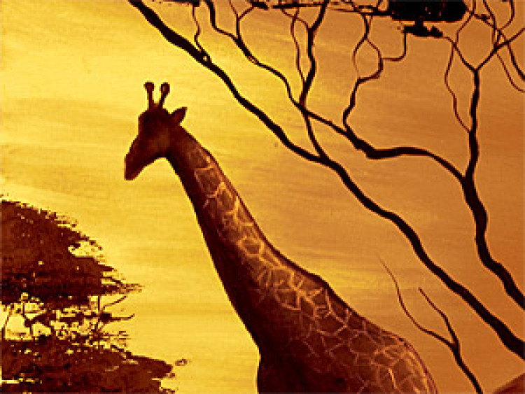 Bild auf Leinwand Giraffen vor der Nacht 49273 additionalImage 2