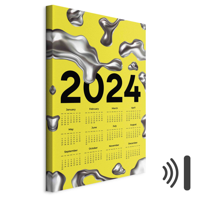 Wandbild Calendar 2024 - Background With Silver Three-Dimensional Shapes 151883 additionalImage 8