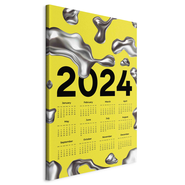 Wandbild Calendar 2024 - Background With Silver Three-Dimensional Shapes 151883 additionalImage 2