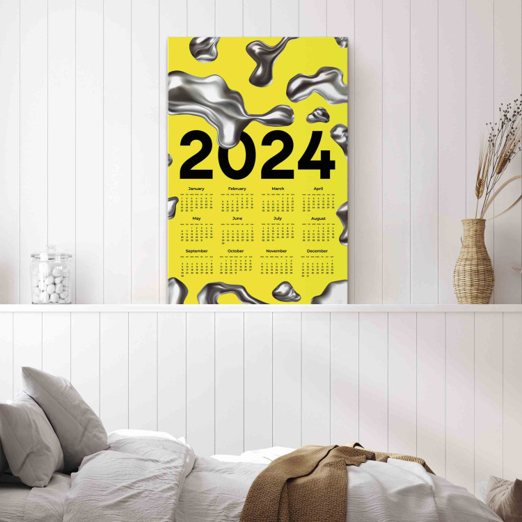 Wandbild Calendar 2024 - Background With Silver Three-Dimensional Shapes 151883 additionalImage 3